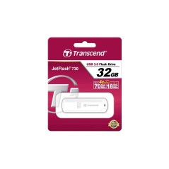 Transcend JetFlash 730 32GB USB 3.0 Flash Drive - Fast, Reliable & Stylish White USB Stick